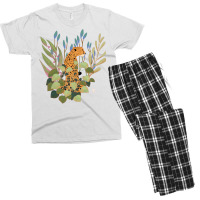 Theres A Cheetah In My Plants Red Men's T-shirt Pajama Set | Artistshot