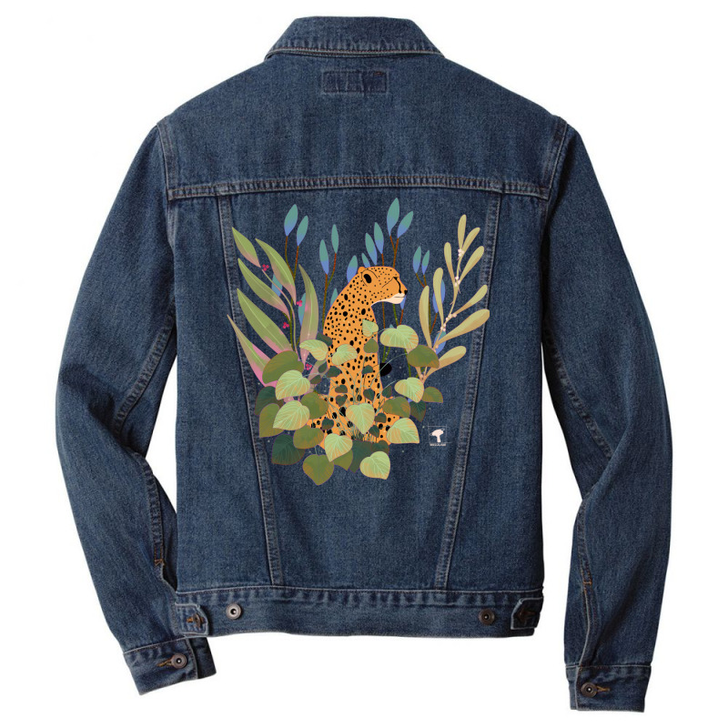 Theres A Cheetah In My Plants Red Men Denim Jacket | Artistshot