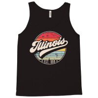 Limited Edition Retro Illinois Home State Il Cool 70s Style Sunset Tank Top | Artistshot