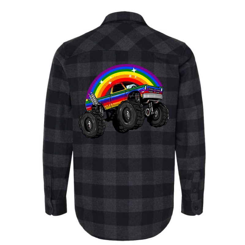 Lgbt Monster Truck Rainbow Flag Lgbtq Car Gay Pride Month Cool Flannel Shirt | Artistshot