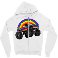 Lgbt Monster Truck Rainbow Flag Lgbtq Car Gay Pride Month Cool Zipper Hoodie | Artistshot