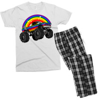 Lgbt Monster Truck Rainbow Flag Lgbtq Car Gay Pride Month Cool Men's T-shirt Pajama Set | Artistshot