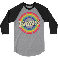 Vance Retro Rainbow Fadedstyle 3/4 Sleeve Shirt | Artistshot