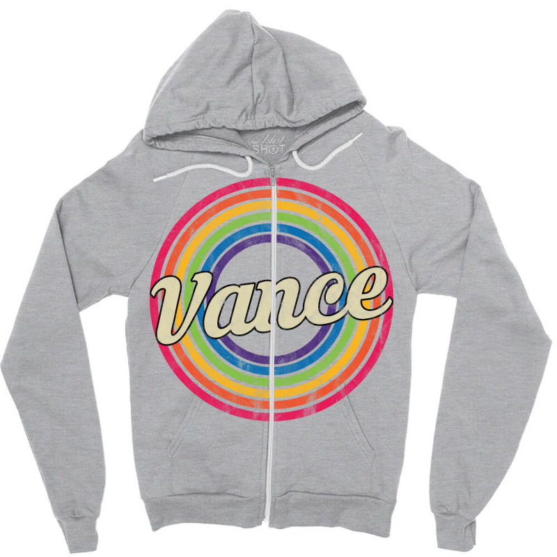 Vance Retro Rainbow Fadedstyle Zipper Hoodie by kejaboant | Artistshot