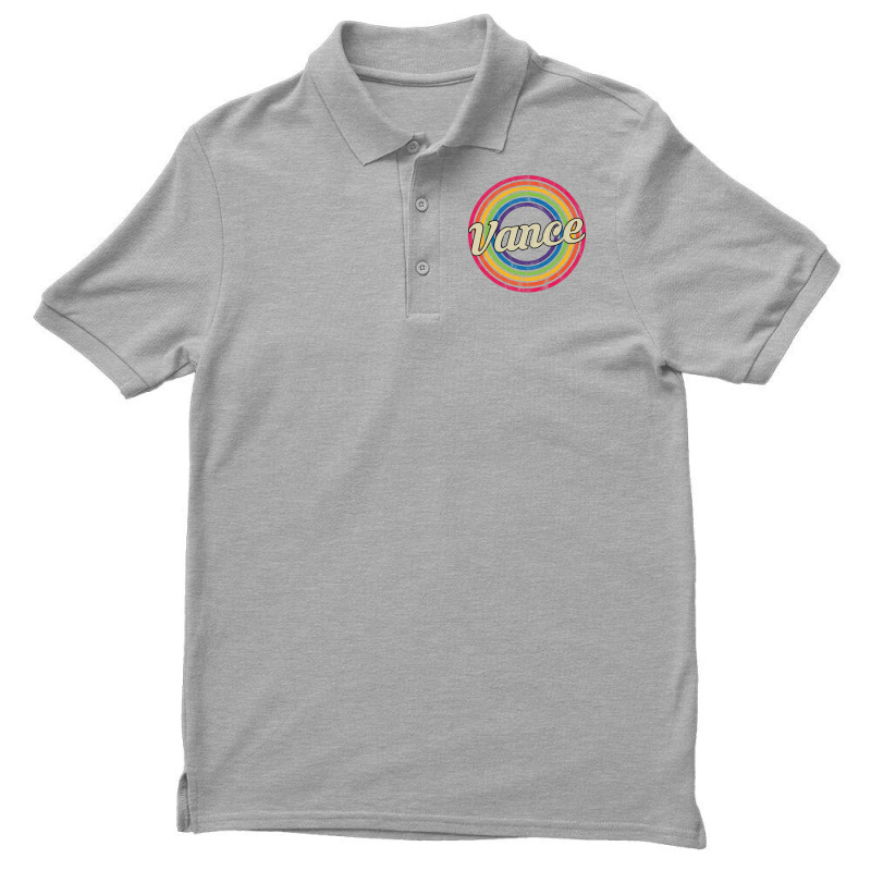 Vance Retro Rainbow Fadedstyle Men's Polo Shirt by kejaboant | Artistshot