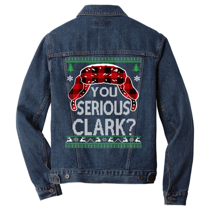 You Serious Clark Ugly Christmas Sweater Boy Men Denim Jacket | Artistshot