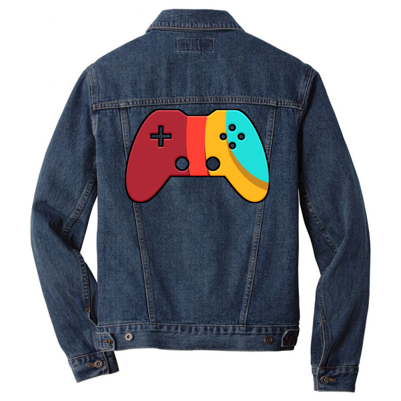 Video Game Lover Christmas Wrapping Gift Design Nature Men Denim Jacket by kejaboant | Artistshot