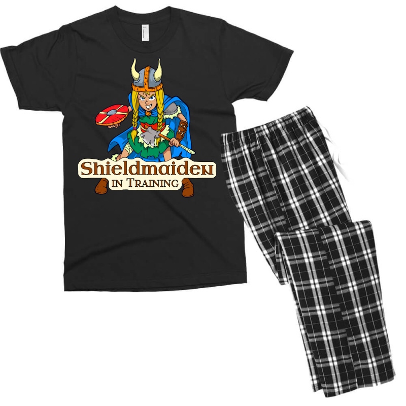 Viking Warrior Girl Shieldmaiden In Training Men's T-shirt Pajama Set by kejaboant | Artistshot