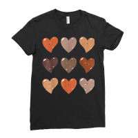 Melanin Skin Tone Hearts, Be Kind, Black History Month Tees T Shirt Ladies Fitted T-shirt | Artistshot