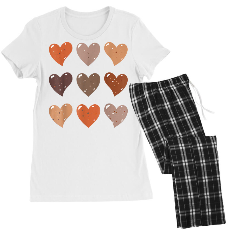 Melanin Skin Tone Hearts, Be Kind, Black History Month Tees T Shirt Women's Pajamas Set | Artistshot