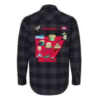 Tourist Attractions Map Of Arkansas State Usa Major Cities  Music Flannel Shirt | Artistshot