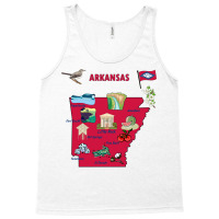 Tourist Attractions Map Of Arkansas State Usa Major Cities  Music Tank Top | Artistshot