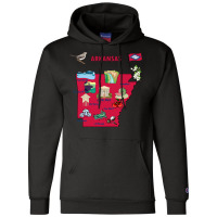 Tourist Attractions Map Of Arkansas State Usa Major Cities  Music Champion Hoodie | Artistshot