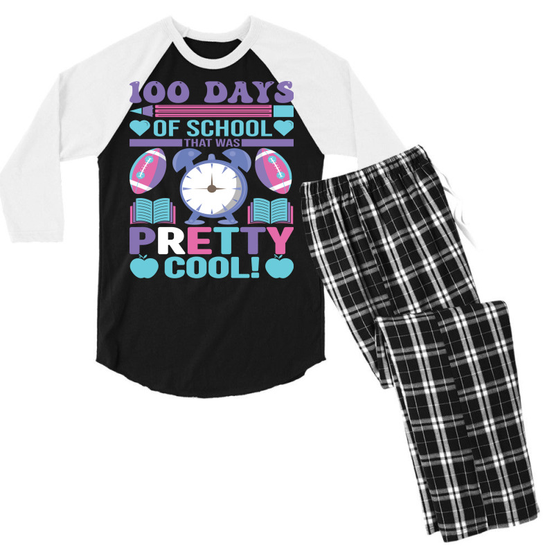 100 Days Of School That Was Pretty Cool Travel Men's 3/4 Sleeve Pajama Set by jhanasuttal | Artistshot