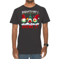 Naughty And I Gnome It Cute Gnomes Christmas Girl Vintage T-shirt | Artistshot