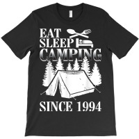 25th Birthday Eat Sleep Camping Camper T-shirt | Artistshot