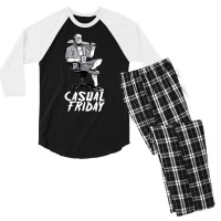 Casual Friday With Jason Voorhees Men's 3/4 Sleeve Pajama Set | Artistshot