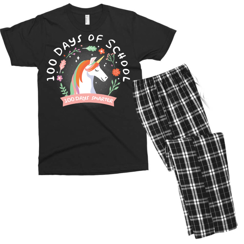 100 Days Of School 100 Days Smarter Quote Men's T-shirt Pajama Set | Artistshot