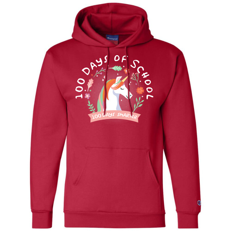 100 Days Of School 100 Days Smarter Quote Champion Hoodie | Artistshot