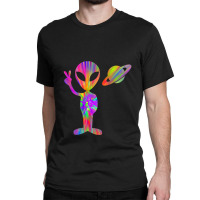 Alien Hippie Saturn Silhouette I Aliens Ufo Roswell Tie Dye Classic T-shirt | Artistshot