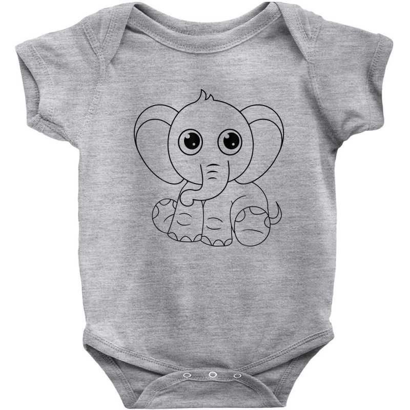 Cute Elephant Sitting Down Baby Bodysuit | Artistshot