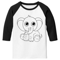 Cute Elephant Sitting Down Youth 3/4 Sleeve | Artistshot