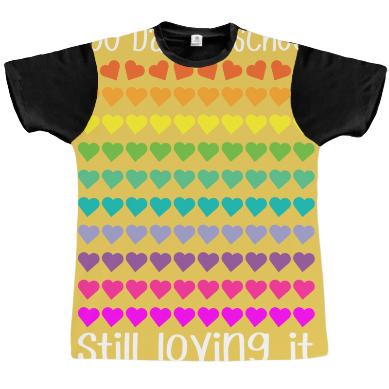 100 Day Of School Still Loving It Colorful Hearts Humor Graphic T-shirt | Artistshot