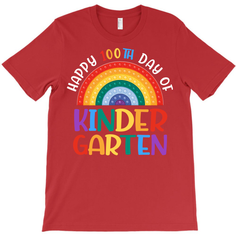 Happy 100th Day Of School Kindergarten Teacher Girls Rainbow 80s T-Shirt by jhanasuttal | Artistshot