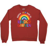 Happy 100th Day Of School Kindergarten Teacher Girls Rainbow 80s Crewneck Sweatshirt | Artistshot