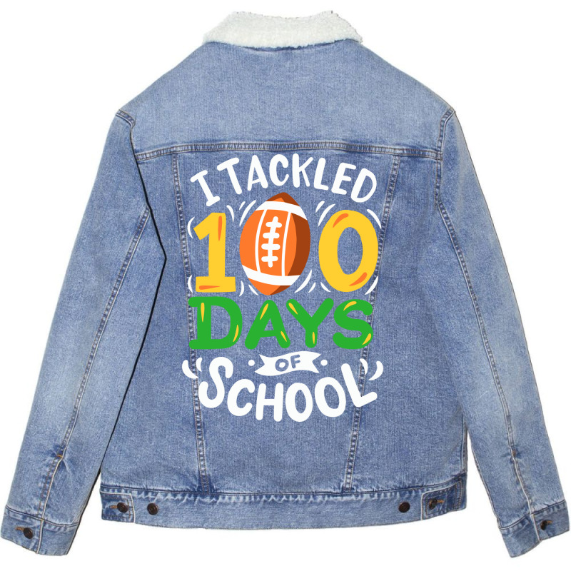 100 Days Of School Football Tumblr Unisex Sherpa-lined Denim Jacket | Artistshot