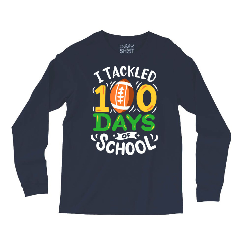 100 Days Of School Football Tumblr Long Sleeve Shirts | Artistshot