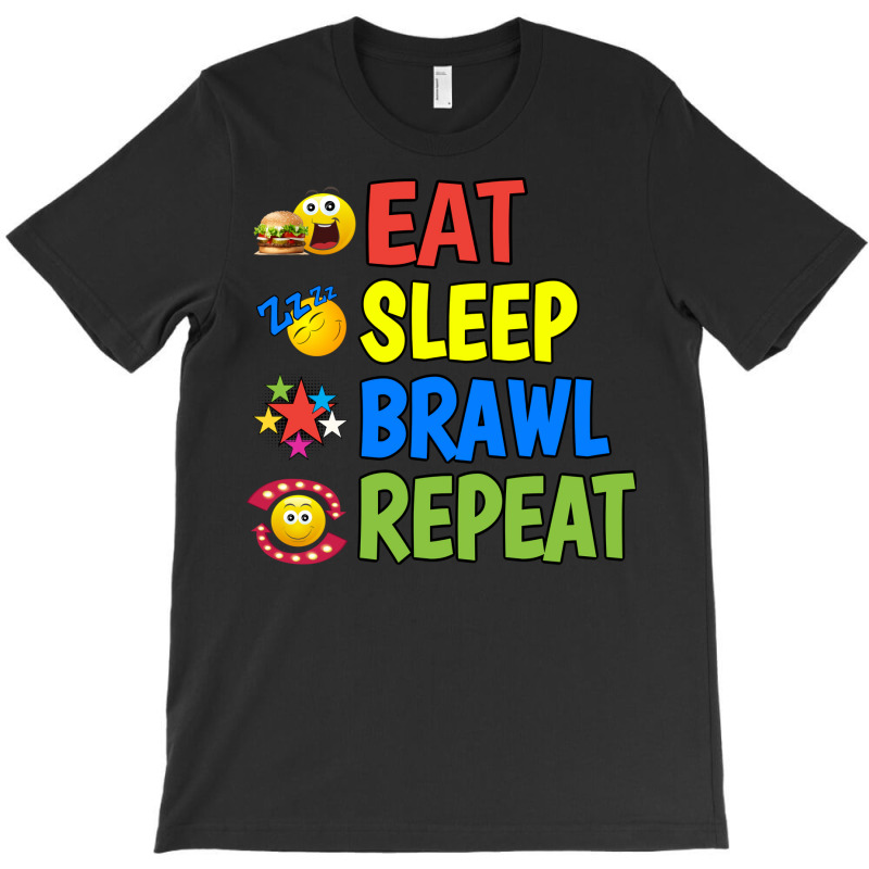 Eat Sleep Brawl Repeat 70s T-shirt | Artistshot