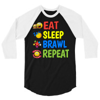 Eat Sleep Brawl Repeat 70s 3/4 Sleeve Shirt | Artistshot