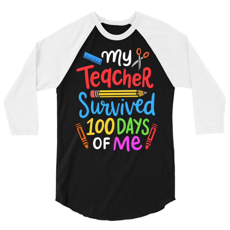 100 Days Of School Student Cute 3/4 Sleeve Shirt | Artistshot