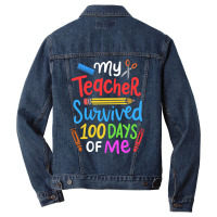 100 Days Of School Student Cute Men Denim Jacket | Artistshot