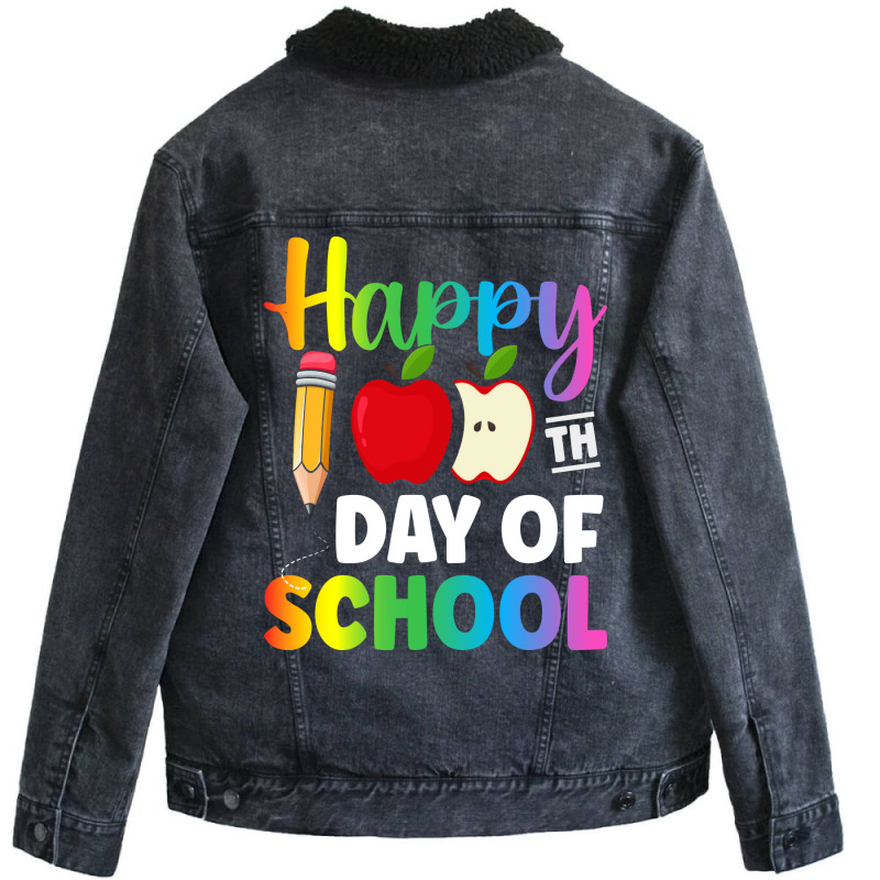 100 Days Of School Red 80s Unisex Sherpa-lined Denim Jacket | Artistshot