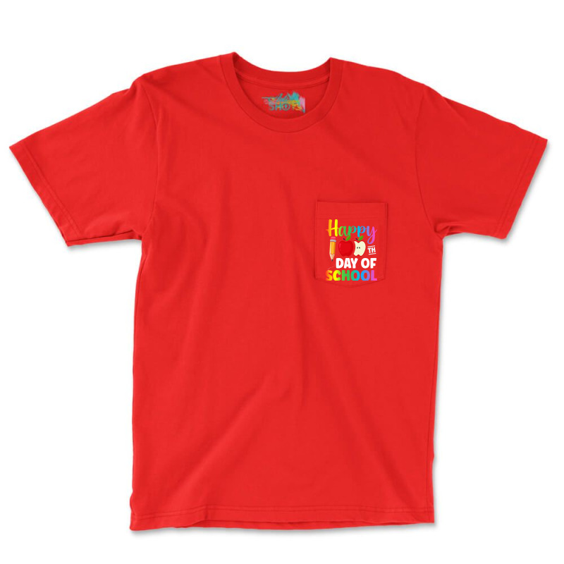 100 Days Of School Red 80s Pocket T-shirt | Artistshot