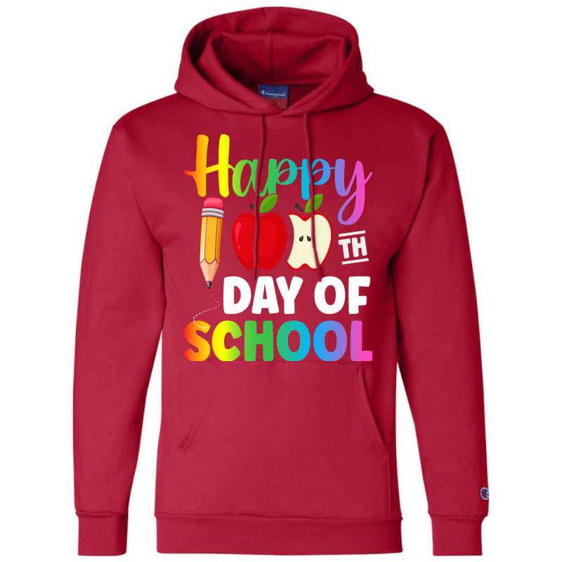 100 Days Of School Red 80s Champion Hoodie | Artistshot