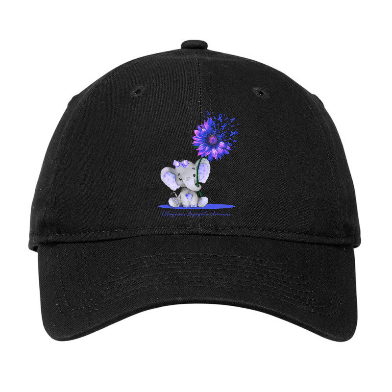 Hot Trend Osteogenesis Imperfecta Awareness Cute Elephant Sunflower Bl Adjustable Cap by greggjvandervor | Artistshot