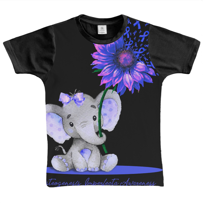 Hot Trend Osteogenesis Imperfecta Awareness Cute Elephant Sunflower Bl Graphic Youth T-shirt by greggjvandervor | Artistshot