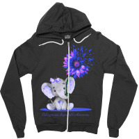 Hot Trend Osteogenesis Imperfecta Awareness Cute Elephant Sunflower Bl Zipper Hoodie | Artistshot