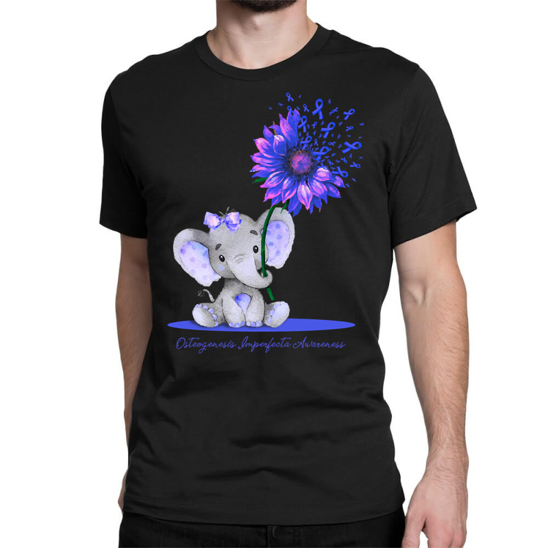 Hot Trend Osteogenesis Imperfecta Awareness Cute Elephant Sunflower Bl Classic T-shirt by greggjvandervor | Artistshot