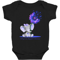 Hot Trend Osteogenesis Imperfecta Awareness Cute Elephant Sunflower Bl Baby Bodysuit | Artistshot