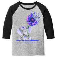 Hot Trend Osteogenesis Imperfecta Awareness Cute Elephant Sunflower Bl Youth 3/4 Sleeve | Artistshot