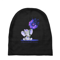 Hot Trend Osteogenesis Imperfecta Awareness Cute Elephant Sunflower Bl Baby Beanies | Artistshot