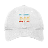 Music Is Life Music Is Love Equalizer Spectrum Analyzer T Shirt Adjustable Cap | Artistshot