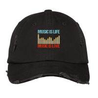 Music Is Life Music Is Love Equalizer Spectrum Analyzer T Shirt Vintage Cap | Artistshot