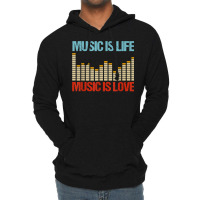 Music Is Life Music Is Love Equalizer Spectrum Analyzer T Shirt Lightweight Hoodie | Artistshot