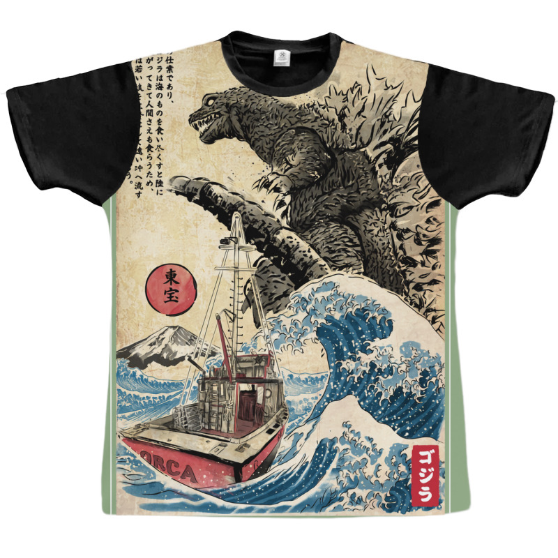 Orca In Japan Woodblock Nature Graphic T-shirt | Artistshot