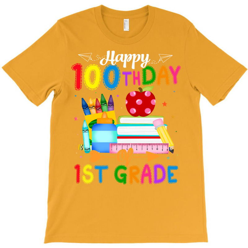 Happy 100th Day Of 1st Grade Teacher 100 Days Of School Boys Red T-shirt | Artistshot